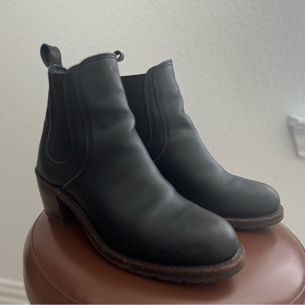 Redwing Black Leather Ankle Boots